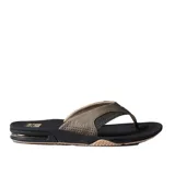 Ojotas Reef Fanning color negro con detalles en marrón y suela con cámara de aire.