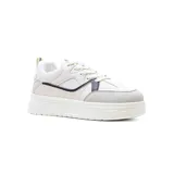 Championes urbanos American Sport Eri, color blanco con detalles en beige y marrón.
