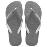 Ojotas Havaianas Top Mix negras con tiras blancas.