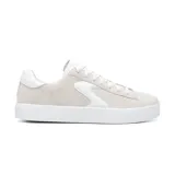 Championes Skechers Eden LX Rich Tones, color blanco con detalles en gris. Capellada de cuero sintético y gamuza con detalle lateral en forma de "S". Plantilla Skechers Air Cooled Memory Foam.