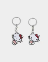 Set de dos llaveros metálicos esmaltados con el diseño de Hello Kitty.