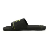 Chanclas Diadora Isola negras con logo amarillo en la tira ancha.