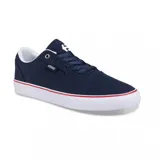 Championes Etnies Blitz de lona azul marino con logo de la marca en el lateral y suela de goma color caramelo.