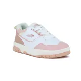 Championes Avia Cordelia de mujer, color blanco con detalles en rosa y suela color crema.