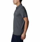 Polo de hombre Columbia Tech Trail, color blanco, de manga corta, con logo bordado en el pecho. Confeccionada en tejido hidroabsorbente Omni-Wick™ con elastano.