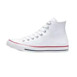 Championes Converse Chuck Taylor All Star Hi, color blanco, de caña alta, con cordones y suela de goma. Logo de Converse en el lateral.