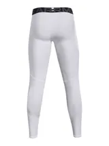 Calza larga de compresión Under Armour HeatGear Armour Leggings, color gris, con cintura elástica con logo y bolsillo lateral.