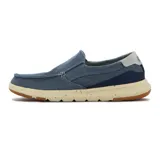 Zapato casual de hombre marca Country, color azul marino, con elásticos laterales y suela de goma color crema.