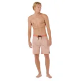 Short de baño Rip Curl Mirage Spirograph color terracota con estampado floral.