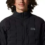 Campera gris con cierre frontal, bolsillos laterales con cierre y logo de la marca en el pecho.