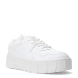 Zapatillas deportivas blancas con plataforma y cordones. Diseño minimalista y suela track.