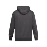 Canguro Nike Essential gris oscuro jaspeado, con capucha ajustable con cordones blancos, bolsillo tipo canguro y logo bordado en blanco en el pecho.
