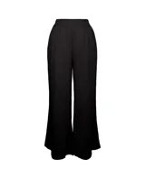 Pantalón palazzo negro de tiro alto con cintura elastizada.