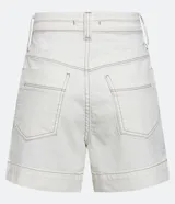 Short color crema de cintura alta en sarga con bolsillos y costura aparente.