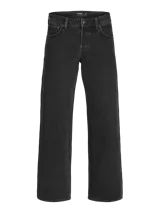 Jean de corte holgado y tiro alto, color negro con efecto de lavado. Presenta un diseño clásico de cinco bolsillos y está confeccionado en denim rígido de algodón orgánico y reciclado.