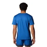 Remera deportiva Columbia Three Pitch de manga corta, color azul con logo de la marca en el pecho. Confeccionada con tecnología Omni-Wick™ para mantenerte seco y fresco.