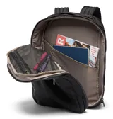 Mochila Columbia unisex color negro, convertible en bolso de mano o de hombro. Cuenta con tecnología Omni-Shield™ que repele la humedad y resiste las manchas. Tiene compartimento acolchado para laptop de hasta 13 pulgadas, correas de hombro acolchadas y contorneadas, organización interna de lujo y múltiples bolsillos con cremallera.