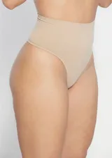 Bombacha modeladora de tiro alto color negro, confeccionada en microfibra de poliamida sin costuras, con faja de lycra en la cintura y forro de algodón.