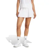 Pollera deportiva Adidas Club blanca con calza interna, confeccionada con tecnología Climacool para ventilación y secado rápido.