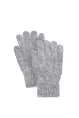 Guantes de lana color gris claro.