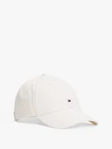 Gorra de béisbol blanca de algodón con logo de Tommy Hilfiger bordado en el frente.