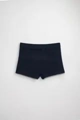 Boxer corto de algodón liso color azul marino, con cintura elástica y refuerzo frontal.