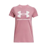 Remera deportiva Under Armour color fucsia con logo blanco estampado en el frente.