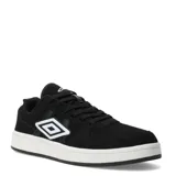 Championes Umbro modelo Block, color negro con suela blanca y detalles blancos en el logo lateral y el talón.