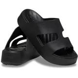 Sandalias Crocs Getaway Platform H-Strap negras, con plataforma, tira en forma de H y plantilla anatómica.