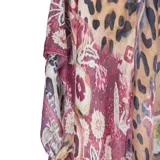 Kimono largo con estampado abstracto y animal print.