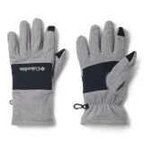 Guantes de micropolar Columbia Fast Trek III, color azul marino, con palma resistente a la abrasión, sobrecapas resistentes a la abrasión, yemas del pulgar y del índice compatibles con pantallas táctiles y elástico en la muñeca.