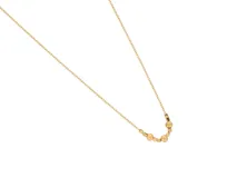 Collar de acero con baño de oro, decorado con bolitas, de 40 cm con 5 cm de alargue.