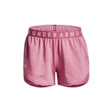 Short deportivo Under Armour Play Up 3.0 Twist de mujer, color rosa, corte suelto, tela suave y liviana, pretina elástica expuesta con estampado y bolsillos laterales.