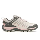 Zapatillas de senderismo Merrell Crosslander 3, color gris claro con detalles en gris oscuro y rosa.