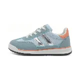 Zapatillas deportivas Le Groupe de dama, color beige con detalles en marrón y dorado.