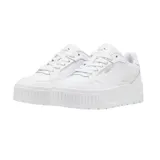Championes Puma Karmen II Idol, color blanco con detalles en negro. Con plataforma de goma texturizada, cubierta de cuero y plantilla SoftFoam+.
