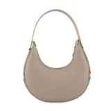 Bolso de hombro tipo media luna (hobo bag) color negro, con textura de cuero granulado. Presenta un cierre superior plateado y un pequeño logo en relieve de labios en el centro. En la parte inferior lleva grabado el texto "OREIRO LOVE".