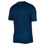 Camiseta de fútbol Nike del Paris Saint-Germain, modelo Stadium temporada 2024/25, para hombre. Diseño azul con franja vertical roja y blanca en el centro, logo de Nike y escudo del club en el pecho, y sponsor Qatar Airways en el frente.