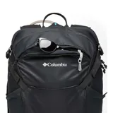 Mochila Columbia Blackcomb Ridge de 30 litros, color negro, con respaldo de malla transpirable, estructura de acero elástico, sistema de compresión lateral ajustable, dos bolsillos para botellas de agua, compatible con bolsas de hidratación, bolsillo con forro polar para gafas de sol y bolsillos en los tirantes.