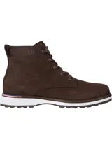 Botines de caña baja Tommy Hilfiger color marrón, confeccionados en ante, con cordones, suela de goma y logo distintivo en el tobillo.