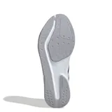 Championes de running Adidas Duramo RC2, color azul marino con tres franjas blancas en los laterales. Poseen cuello acolchado y entresuela blanca gruesa.