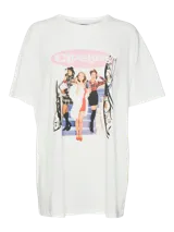 Camiseta oversize con cuello redondo, diseño extra largo y ajuste cropped, con estampado de Clueless.