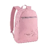 Mochila Puma Phase Backpack II color rosa con logo y nombre de la marca en el frente.