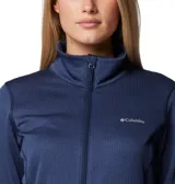 Campera polar Columbia con cierre frontal, bolsillos laterales con cierre y orificios para pulgares.