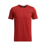 Remera deportiva Under Armour Vanish Seamless de hombre, color negro con logo plateado en el pecho. Confeccionada en tejido transpirable de secado rápido y sin costuras para evitar el roce.