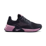 Championes deportivos Reebok Flip Charge para mujer, color negro con detalles en rosa y suela blanca.