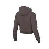 Campera deportiva Nike Dri-FIT One color marrón con cierre frontal, capucha y logo blanco en el pecho.