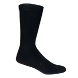 Calcetín deportivo de caña media, color negro, con planta acolchada y tejido acanalado en la caña. Presenta tratamiento antimicrobiano Silpure.