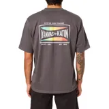 Remera gris de algodón con logo estampado en el pecho.
