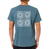 Remera de algodón azul con estampado en el pecho y corte clásico.